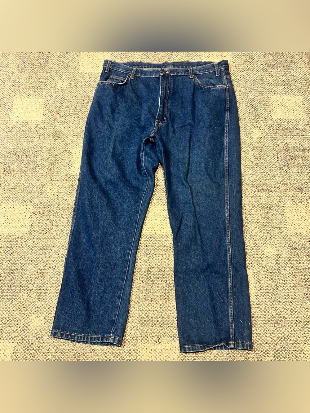 Dickies Straight Leg Jeans Mens Dark Blue Denim Cotton 5-Pocket Outdoor 42x30